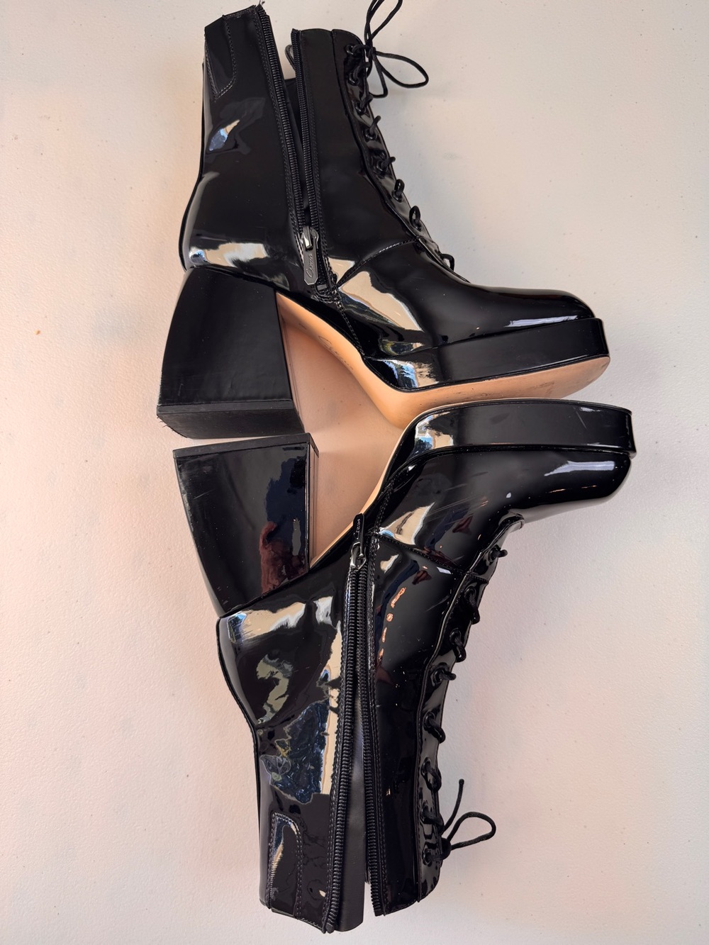 Circa by Sam Edelman Black Patent Platform Boots Size 8 5” Heel - Picture 14 of 14